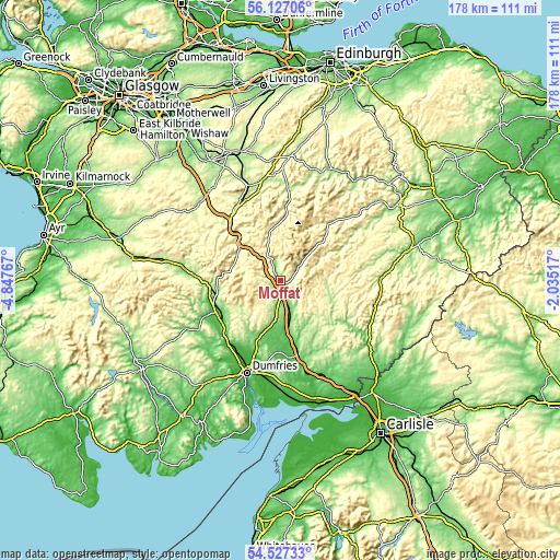 Topographic map of Moffat