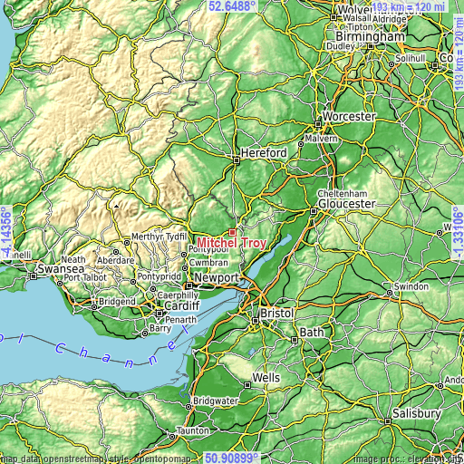 Topographic map of Mitchel Troy