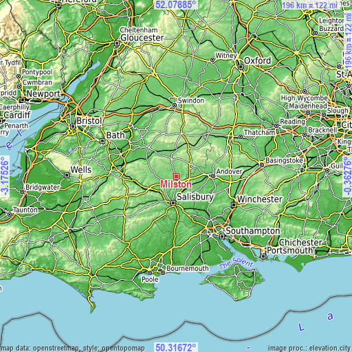 Topographic map of Milston