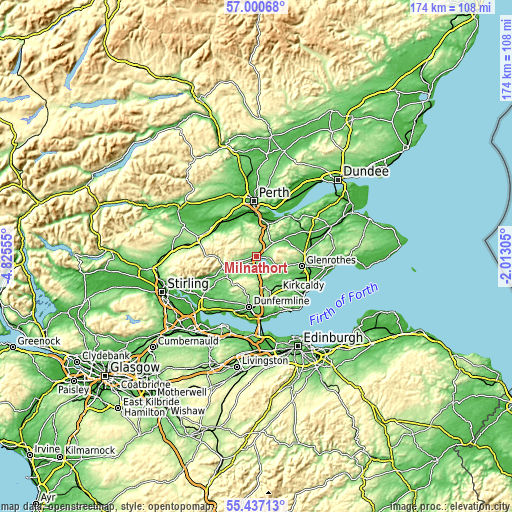 Topographic map of Milnathort