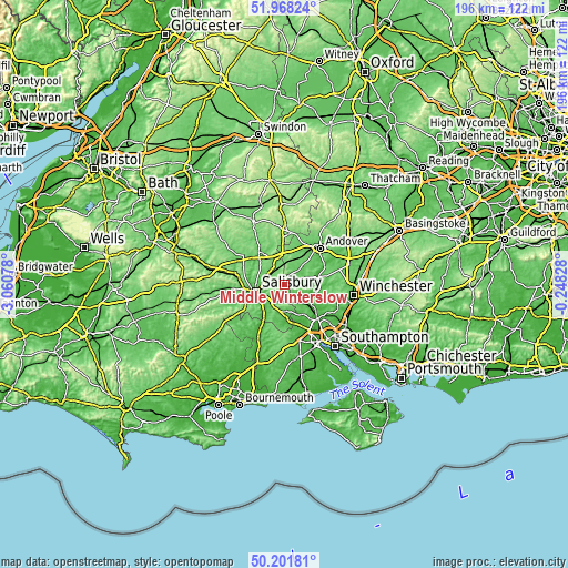 Topographic map of Middle Winterslow