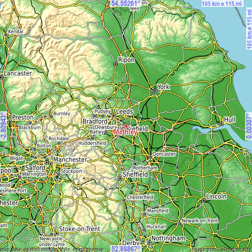 Topographic map of Methley
