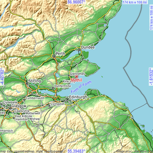 Topographic map of Methil