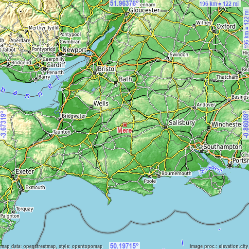 Topographic map of Mere