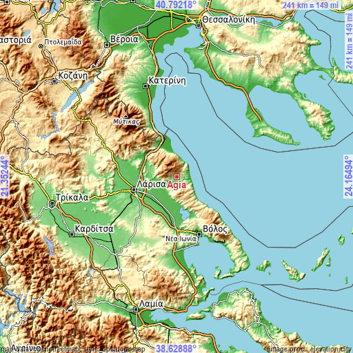 Topographic map of Agiá