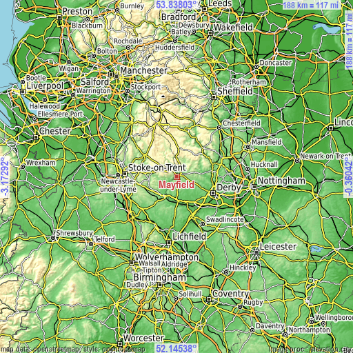 Topographic map of Mayfield