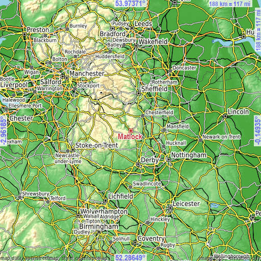 Topographic map of Matlock