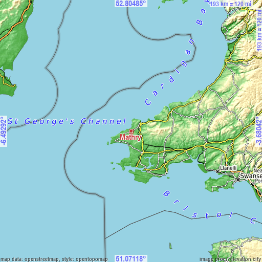 Topographic map of Mathry