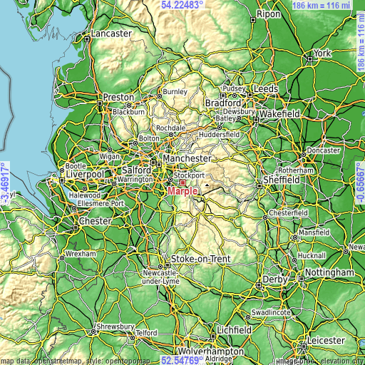 Topographic map of Marple