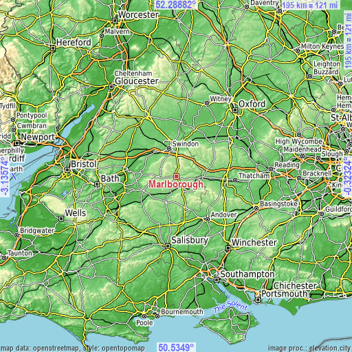 Topographic map of Marlborough