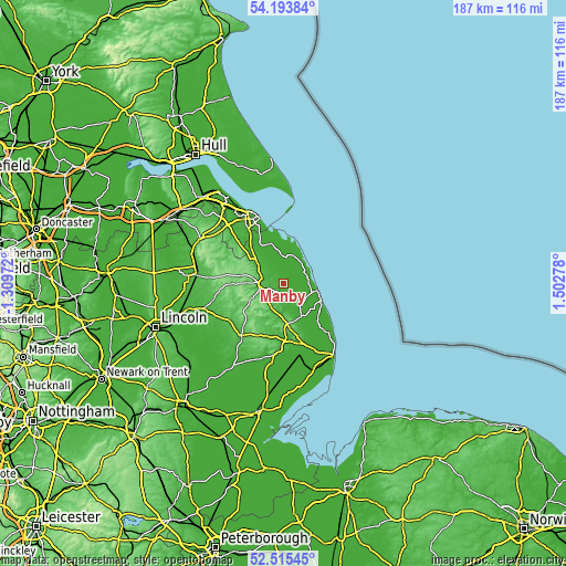 Topographic map of Manby