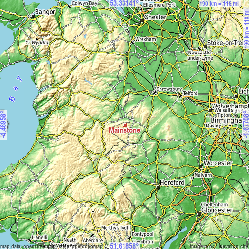 Topographic map of Mainstone