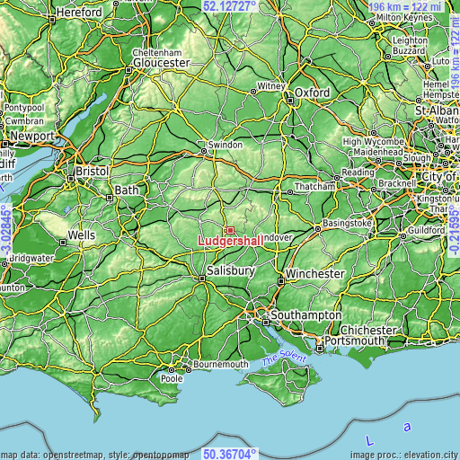 Topographic map of Ludgershall