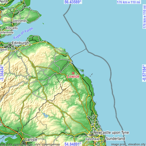 Topographic map of Lowick