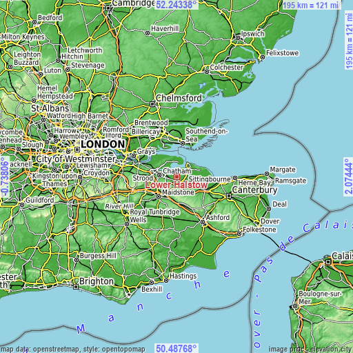 Topographic map of Lower Halstow