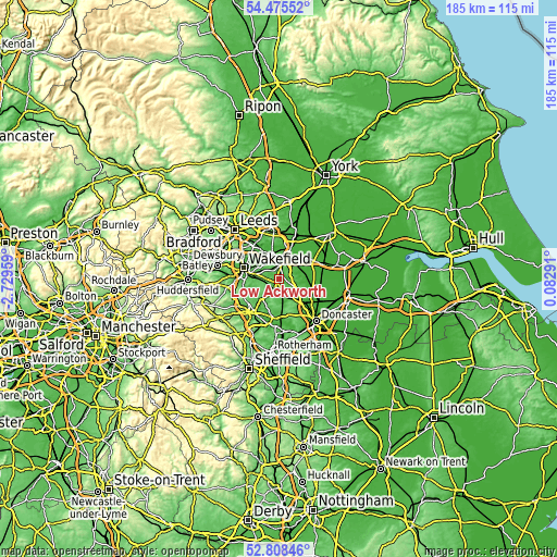 Topographic map of Low Ackworth