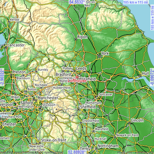Topographic map of Lofthouse