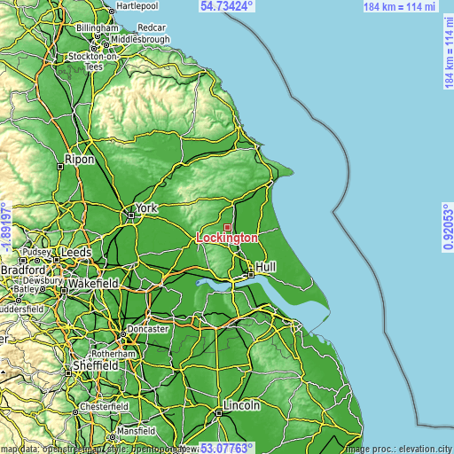 Topographic map of Lockington