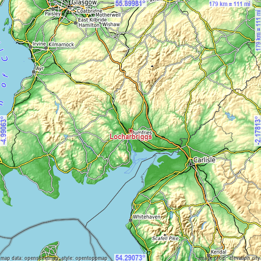Topographic map of Locharbriggs