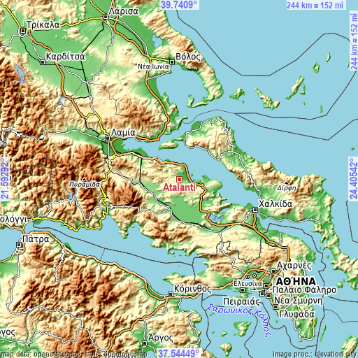 Topographic map of Atalánti