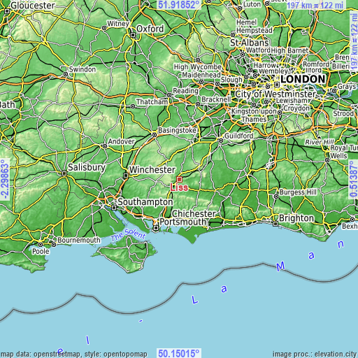 Topographic map of Liss