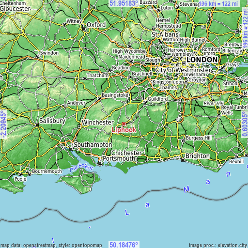 Topographic map of Liphook