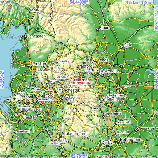 Topographic map of Linthwaite
