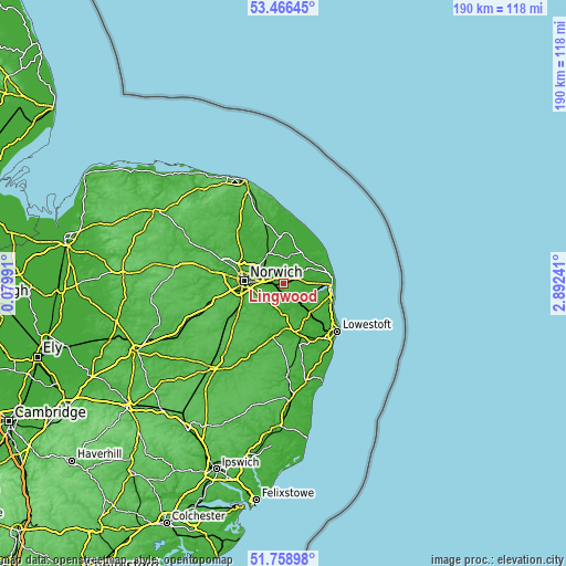 Topographic map of Lingwood