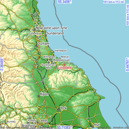 Topographic map of Lingdale