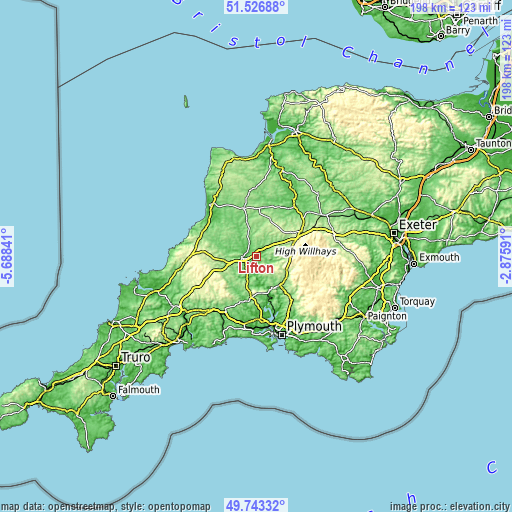 Topographic map of Lifton