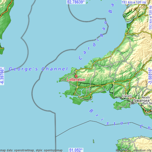 Topographic map of Letterston