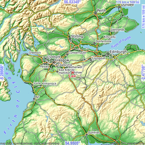 Topographic map of Law