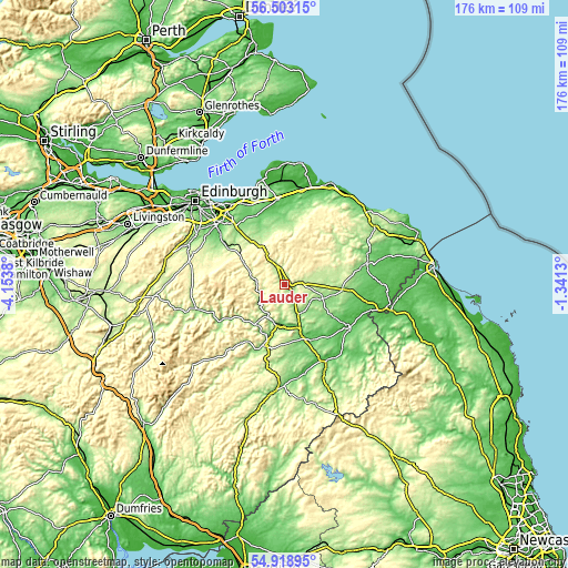 Topographic map of Lauder