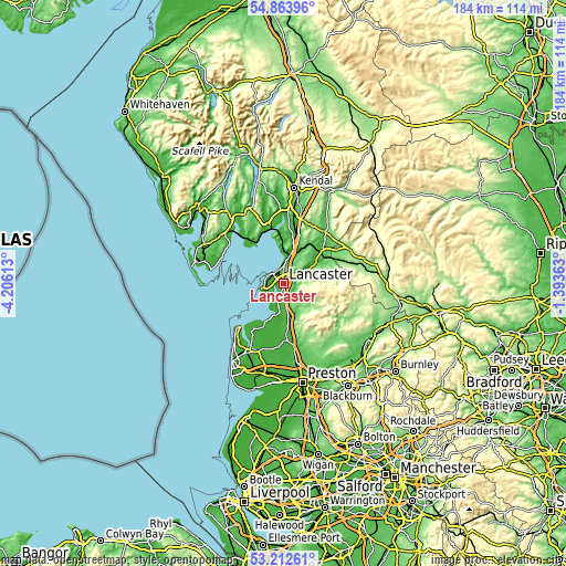 Topographic map of Lancaster