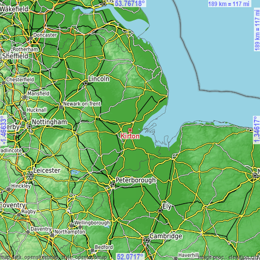 Topographic map of Kirton