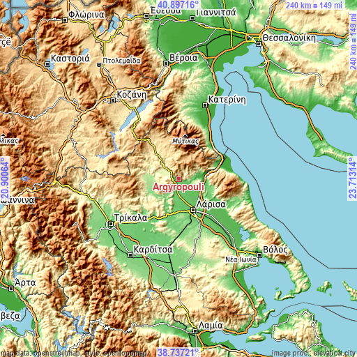 Topographic map of Argyropoúli