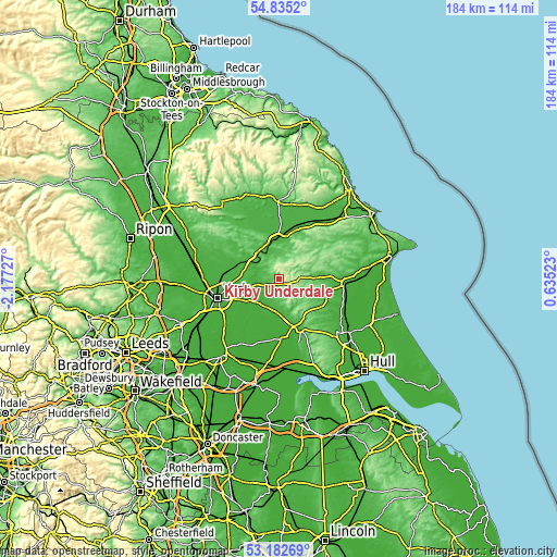 Topographic map of Kirby Underdale