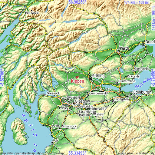 Topographic map of Kippen