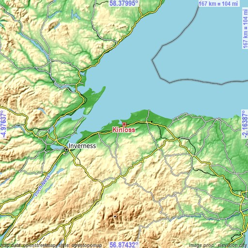 Topographic map of Kinloss