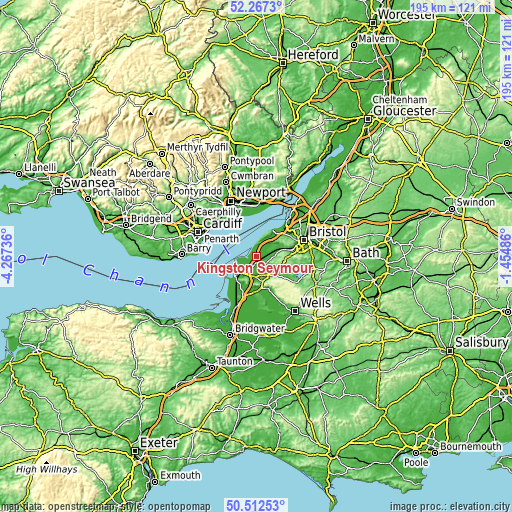 Topographic map of Kingston Seymour