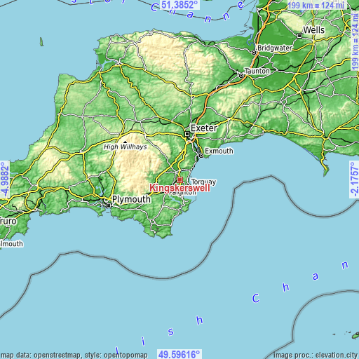 Topographic map of Kingskerswell