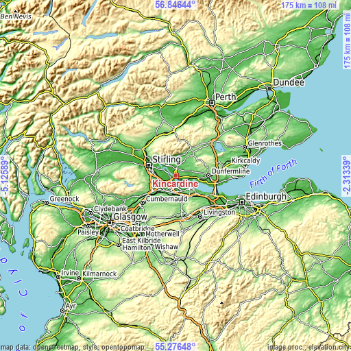 Topographic map of Kincardine