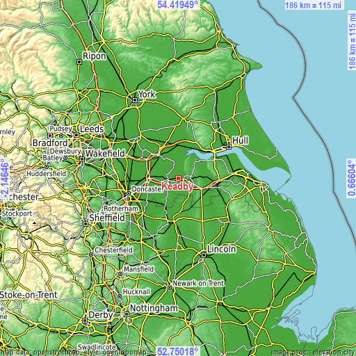 Topographic map of Keadby