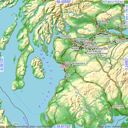 Topographic map of Irvine