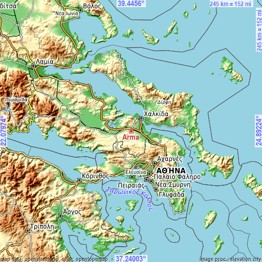 Topographic map of Árma