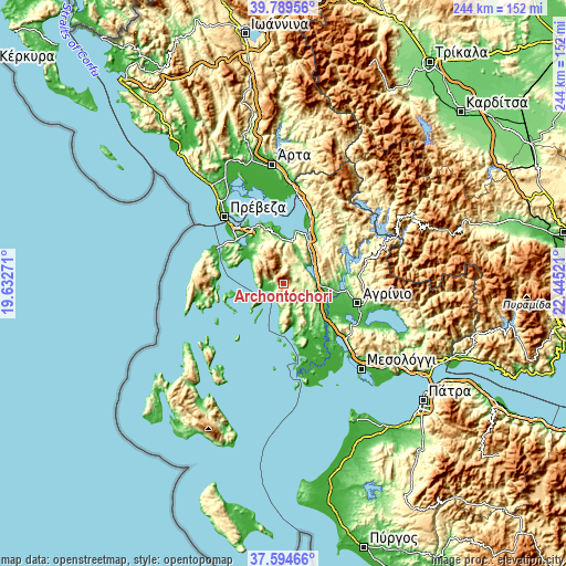 Topographic map of Archontochóri