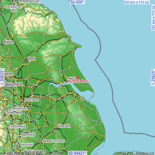 Topographic map of Humbleton