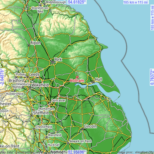 Topographic map of Hotham