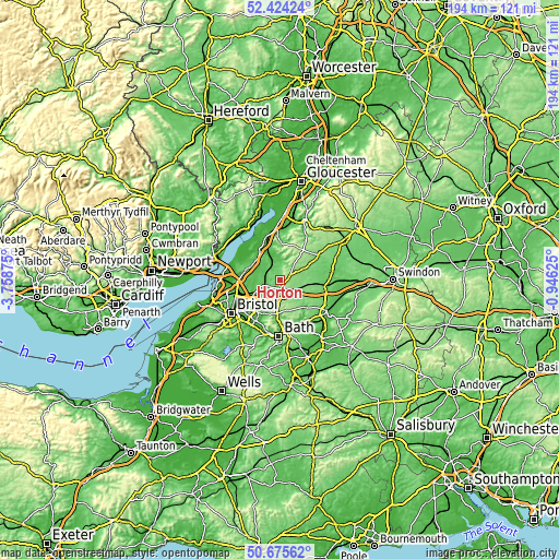 Topographic map of Horton