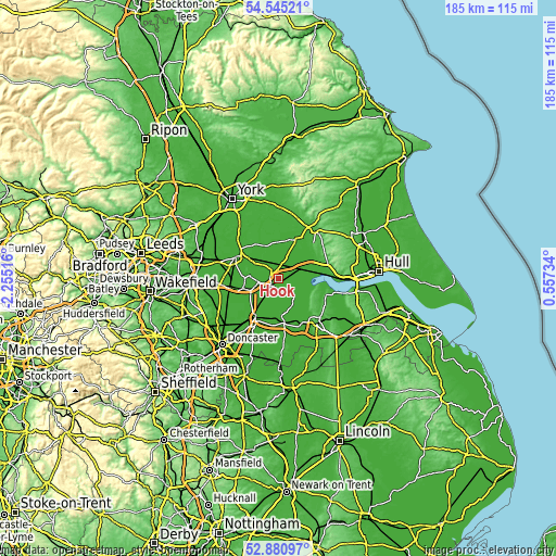 Topographic map of Hook